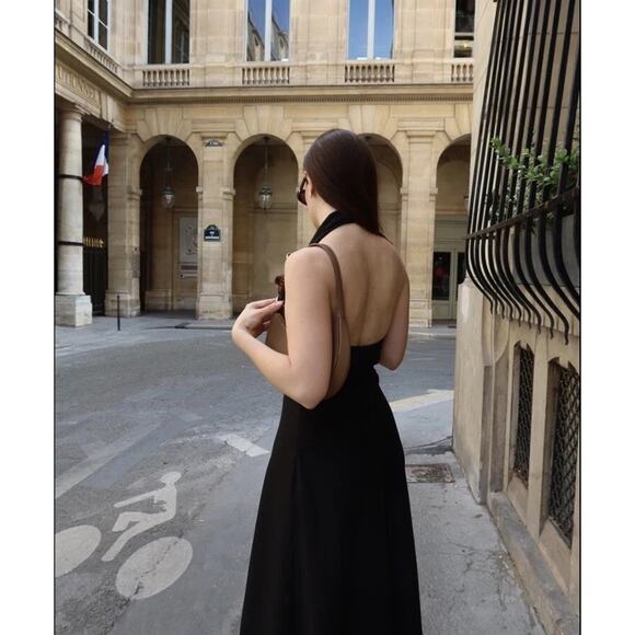 new with tag Zara Women's Maxi black Dress Size L/size chart attached- Zara - Picture 5 of 7